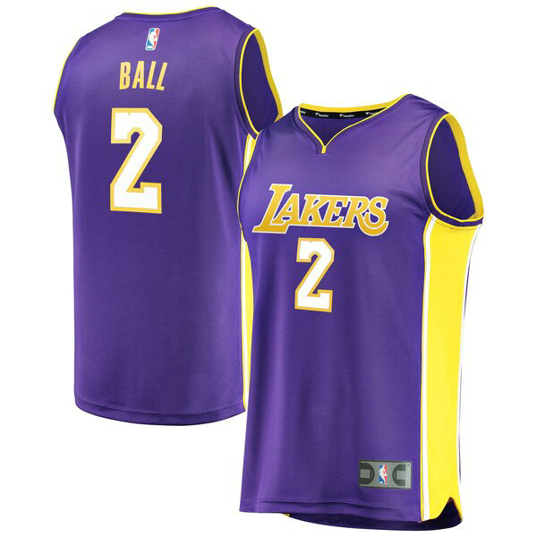 Maillot Los Angeles Lakers Homme Lonzo Ball 2 Statement Edition Pourpre